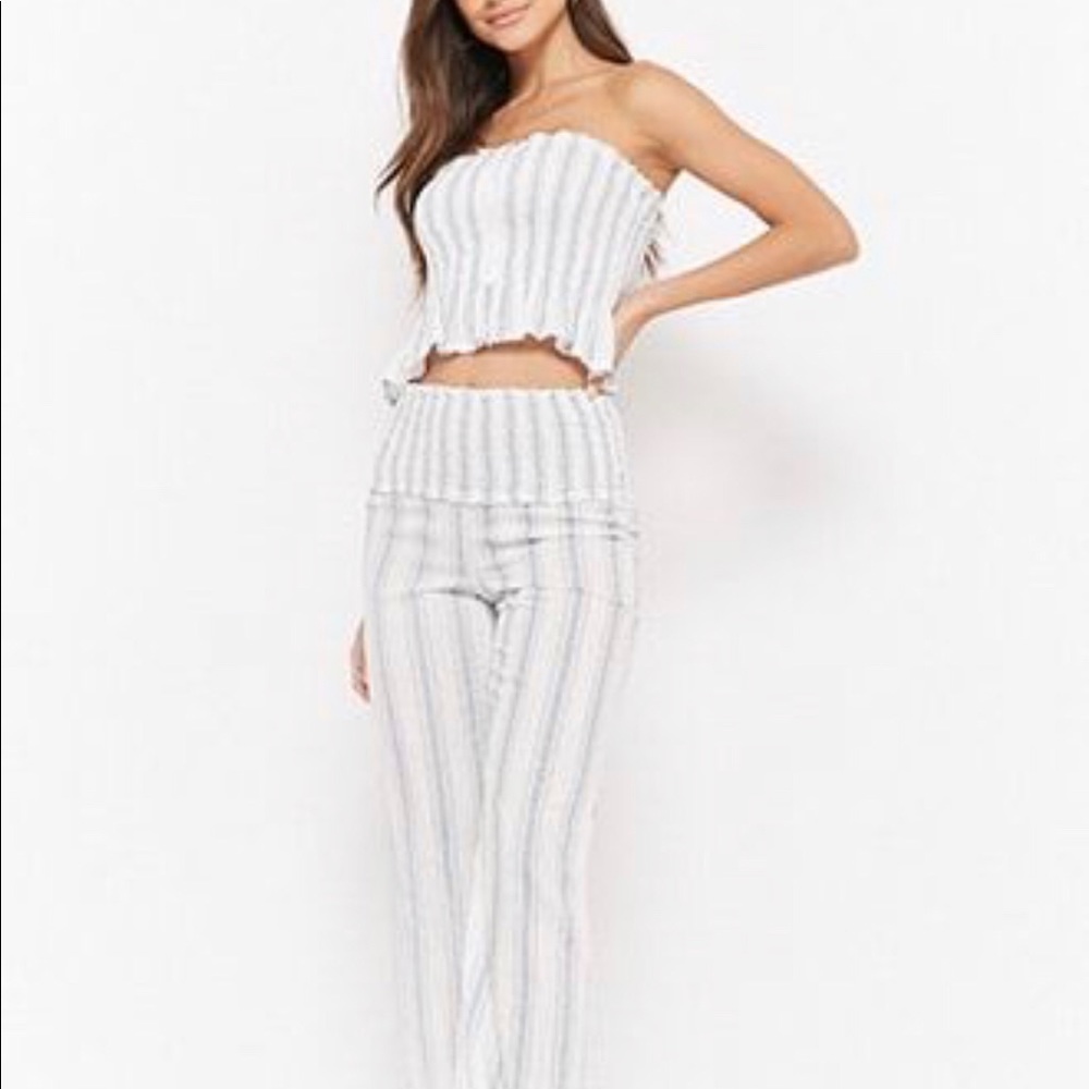 🆕Forever 21 Striped Tube Top & Pants Set
